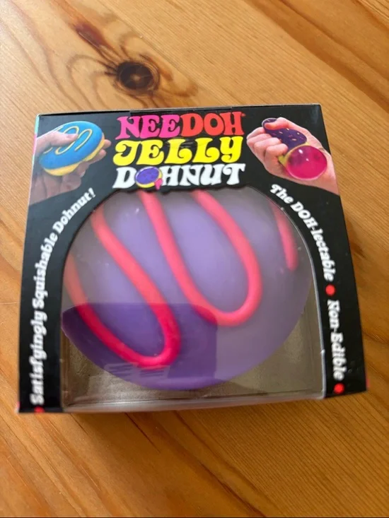 Needoh Jelly Donut Squishy Toy - Purple with Pink Drizzle - Picture 5 of 5